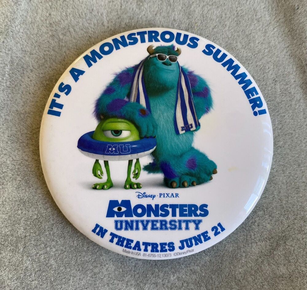 Disney Pixar Monsters Inc University Summer Movie Promo June 2013 Pin Button